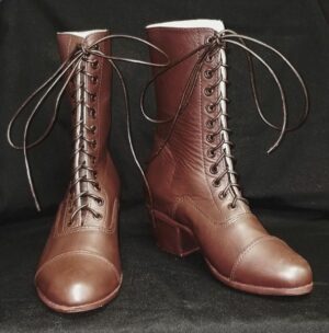 American Civil War Ladies Lace Boots - Brown