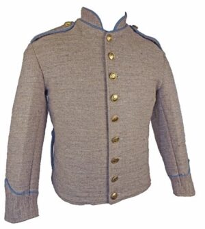 CS Shell Jacket – Richmond Depot #1 Jean Wool with Hand‑Stitched Buttonholes & Piping Trim | Civil War Replica