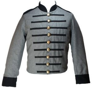 CS Shell Jacket – 1st Virginia Cavalry Double‑Breasted with Hussar Bars | Civil War Replica