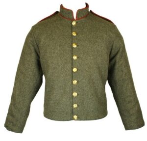 CS Shell Jacket – Richmond Howitzer Artillery Double‑Breasted with Red Piping | Civil War Replica