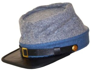 American Civil War Confederate Grey Infantry Kepi With Blue Trim