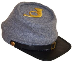 American Civil War Confederate Plain Grey Kepi With Badge