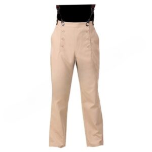 American Civil War Steampunk Victorian Cosplay Costume Architect Men Pants Khaki Trousers