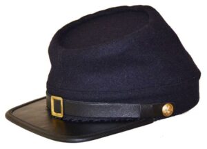 American Civil War Union Blue Kepi - 100% Wool with Real Leather Peak